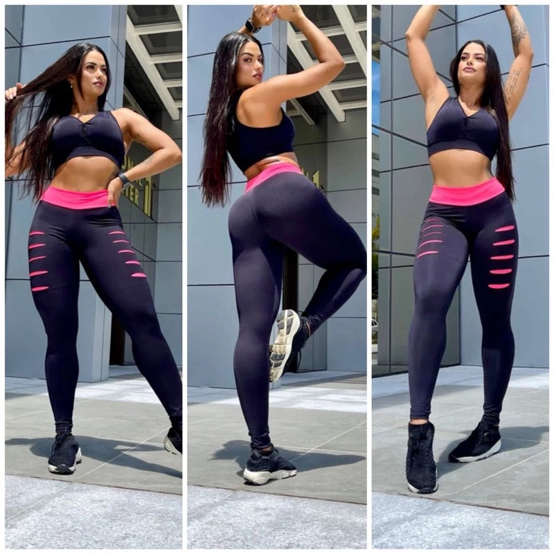 set of detonated leggings plus women's suplex gym training top