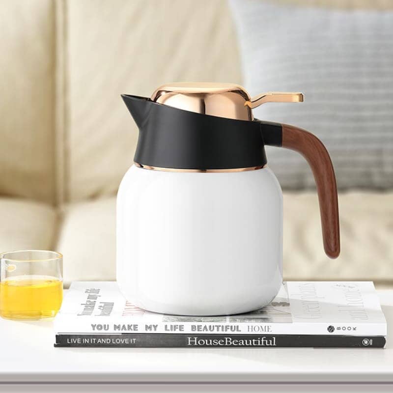 Garrafa Térmica para Café Chá de Inox e Cerâmica 1000ml