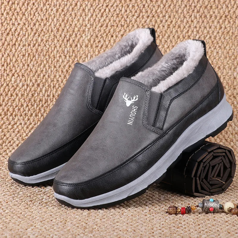 Mocassim de Couro Forrado Inverno Moose