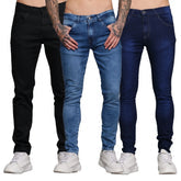 Kit 03 Calças Jeans Masculina Skinny Lycra