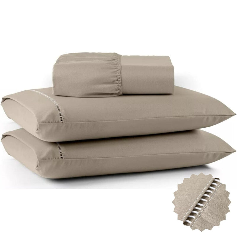 Jogo de Lençol Queen 3 Peças Percal 400 Fios Ponto Palito