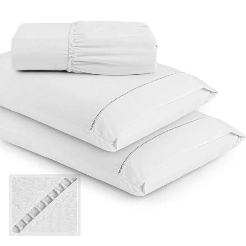 Jogo de Lençol Queen 3 Peças Percal 400 Fios Ponto Palito