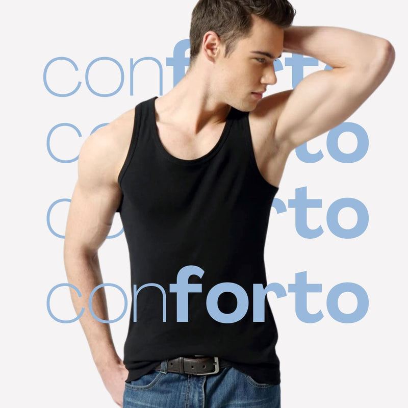 Kit 3 Regatas Masculinas Slim