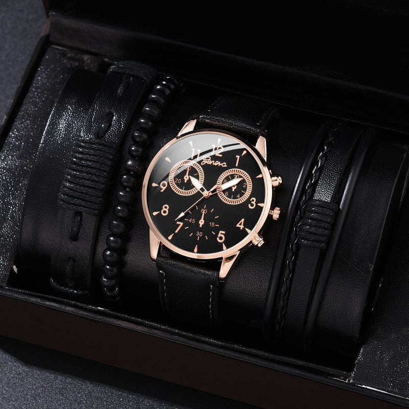 Kit Relógio Masculino e Pulseira