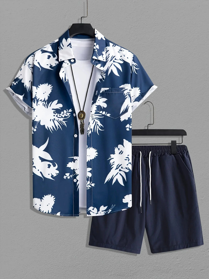 Kit Praia Bonanza Camisa + Bermuda Masculina