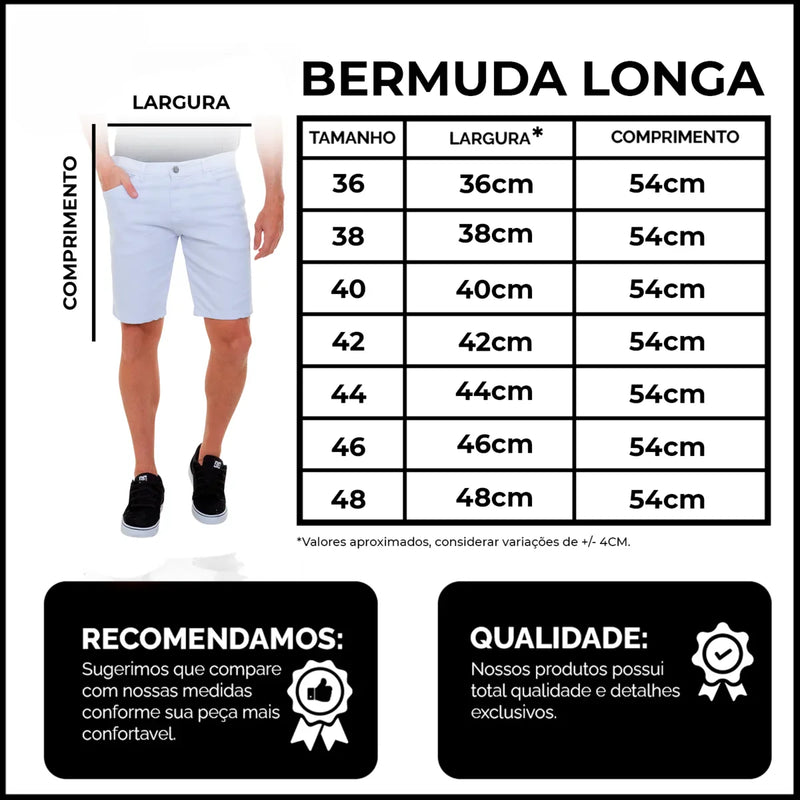 Kit 02 Bermuda Jeans Masculina Casual Trend