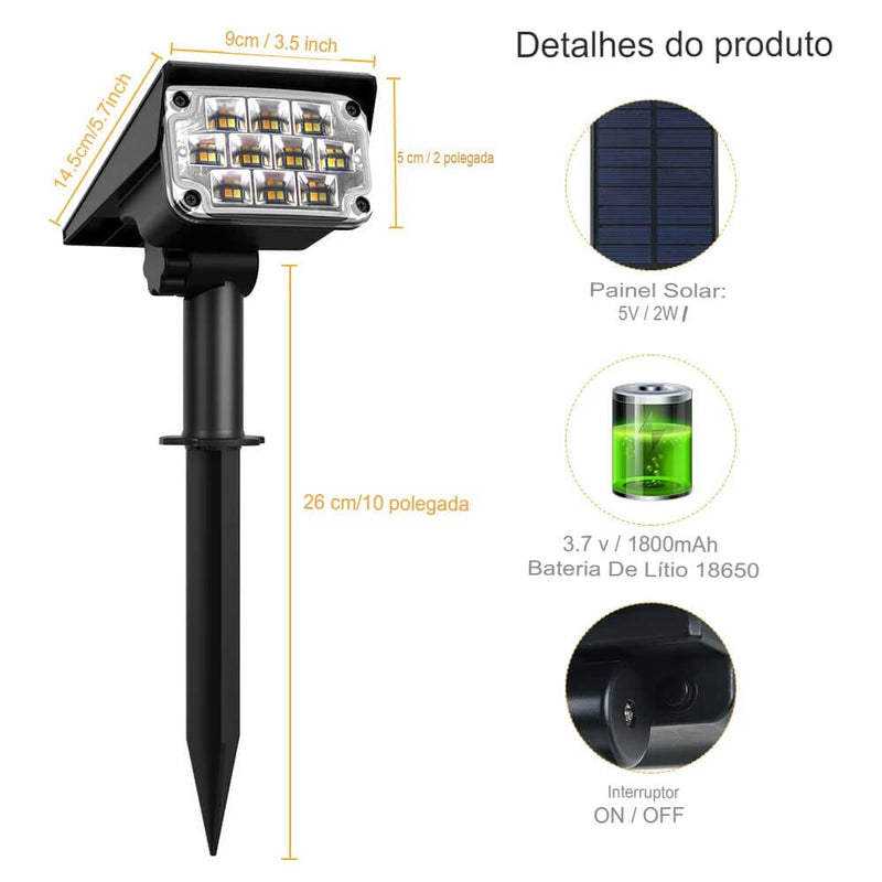 Luz de Jardim Impermeável Super Power