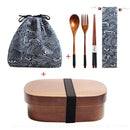 Marmita Bento Box Japonesa + Kit Talheres de Madeira