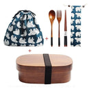 Marmita Bento Box Japonesa + Kit Talheres de Madeira