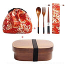 Marmita Bento Box Japonesa + Kit Talheres de Madeira