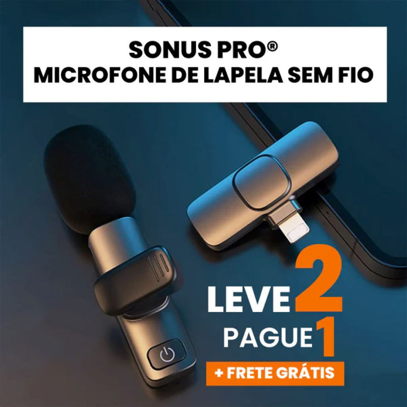 Microfone de lapela sem fio Sonus Pro [PAGUE 1 E LEVE 2]