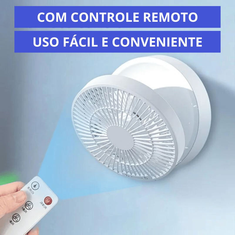 Mini Ventilador Elétrico Portátil Ajustável com Controle Remoto