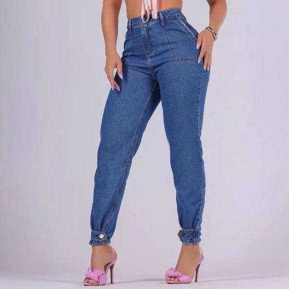 Mom Jeans 34 to 46 with Patched Pocket Hierarchy Jeans