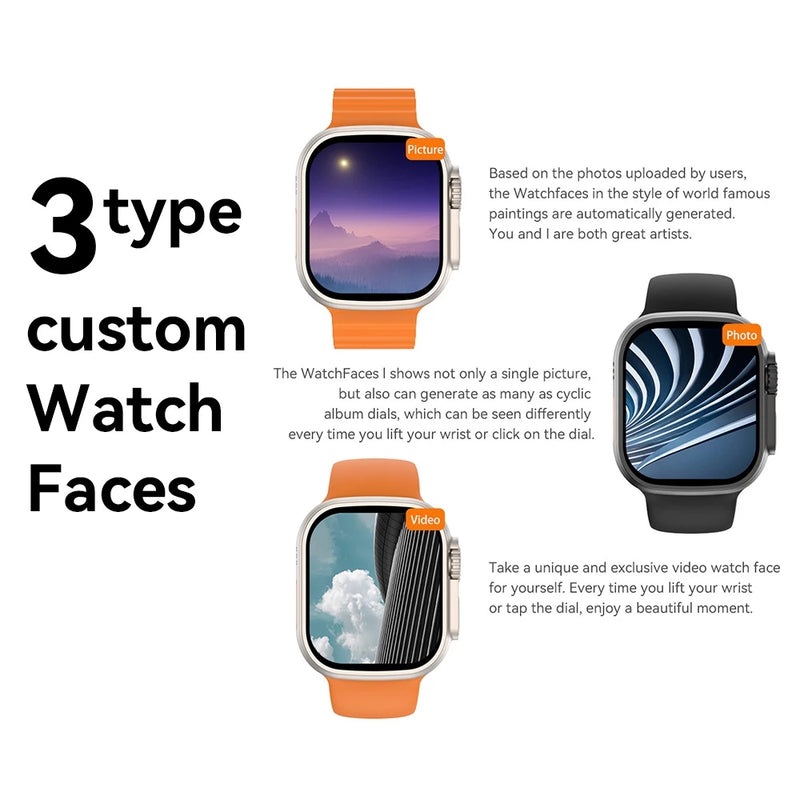 Original Smartwatch U9 Ultra Series 9 Compass 49mm NFC GPS Men's Sports Fitness Watch for Android IOS