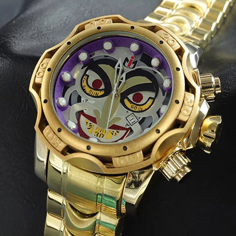 Relógio magnum de pulso Zeus venom Dourado hybrid Pesado Luxo + Caixa