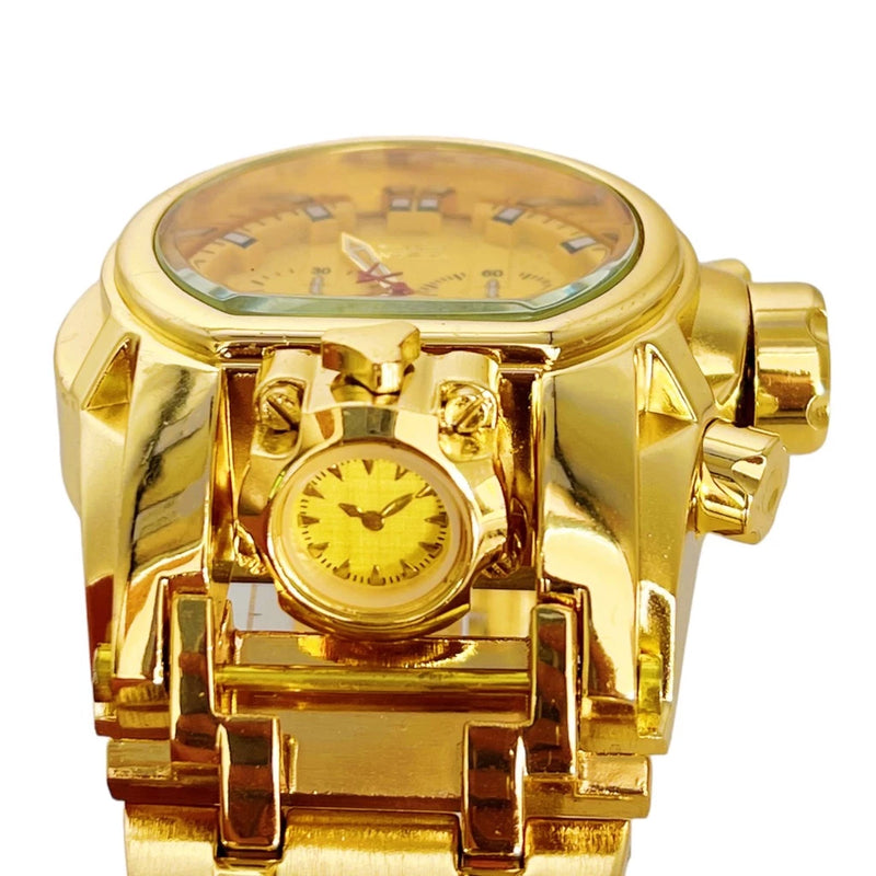 Relógio magnum de pulso Zeus venom Dourado hybrid Pesado Luxo + Caixa