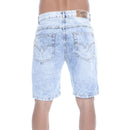 Ripped Denim Shorts With Paint Splatters