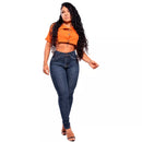 Calça Jeans Feminina com Lycra Cintura Alta Empina Bumbum