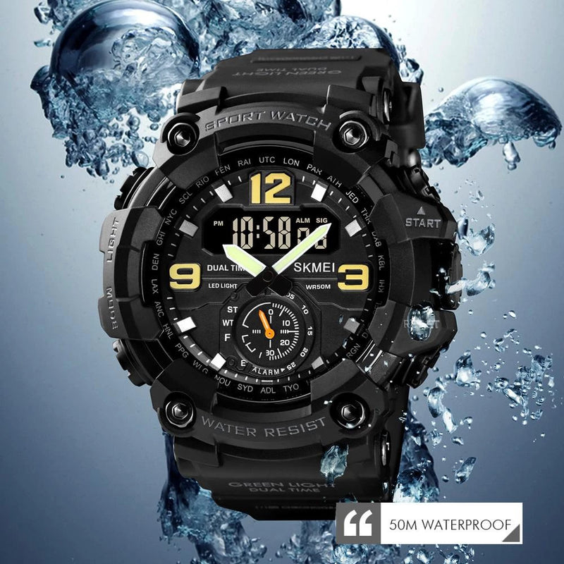 SKMEI 1637 Relógio De Pulso Militar Digital Estilo Vintage PU Band 50m