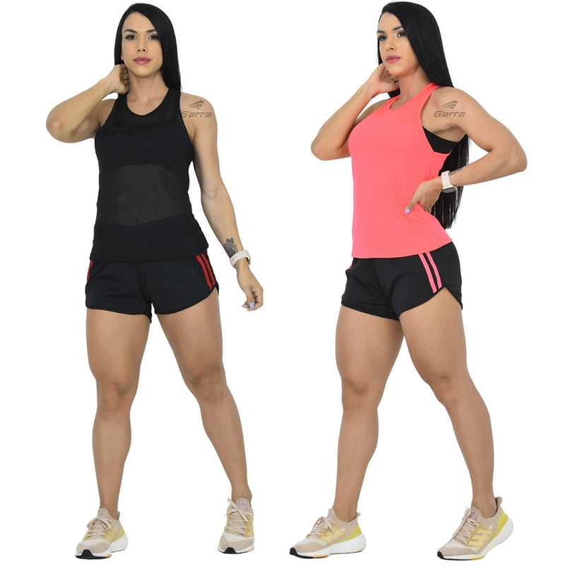 Kit 2 Premium Fitness Women's Dry Fit Tank Top for Training and Gym Garra Sport