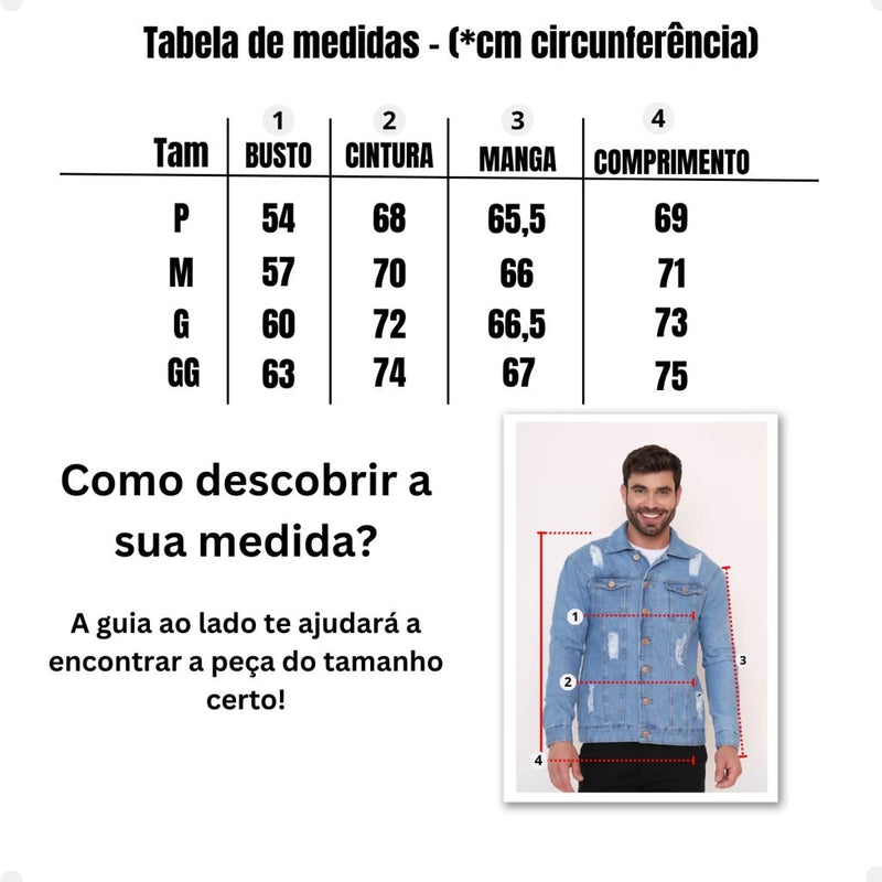 jaqueta jeans masculina clara com detalhes