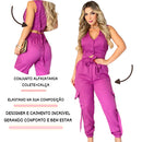 Conjunto Alfaiataria Feminino Calça e Cropped Verde Modelo  Blogueirinha