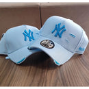 Bonés NY New York Yankess moda Aba Curva Trucker Destroyed Rasgado Rasgadinho Fitão Strapback