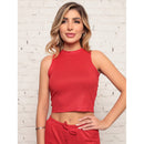 Blusa Feminina Regata Canelada Feminina Gola Alta