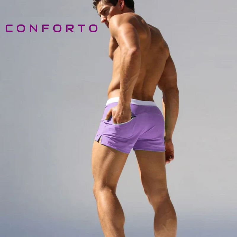 Cueca Masculina Boxer Beach com Bolso