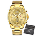 Relógio Masculino Dourado Premium Gold Luxo Original