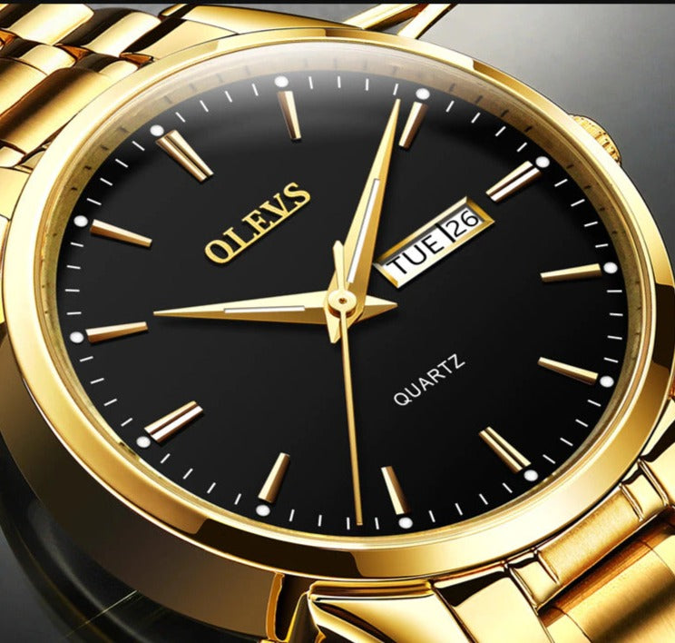 Olevs Men's Golden Automatic Casual Casual Watch
